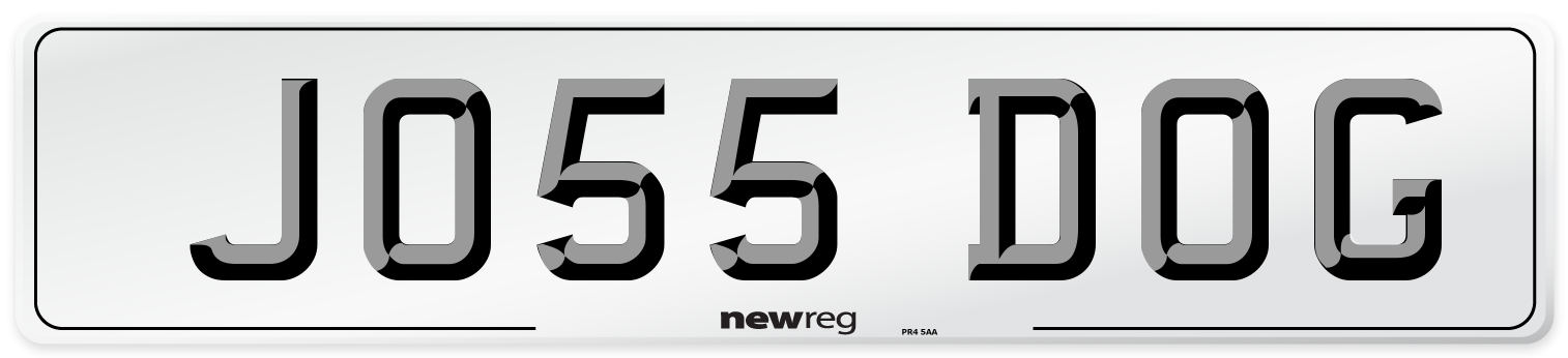 JO55 DOG Number Plate from New Reg